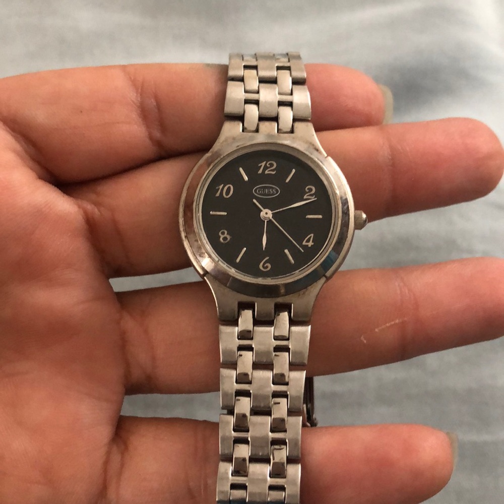 Silver watch guess